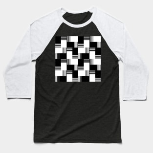 Black and White Rainbow Tiles Baseball T-Shirt